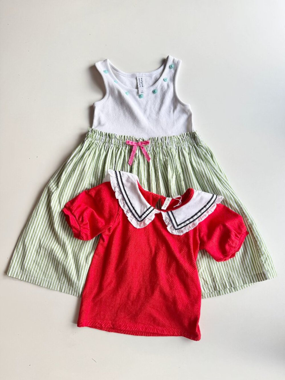 Lot of 2 Girls' JANIE AND JACK Size 5 Items - Juno Valentine Dress & Red Top